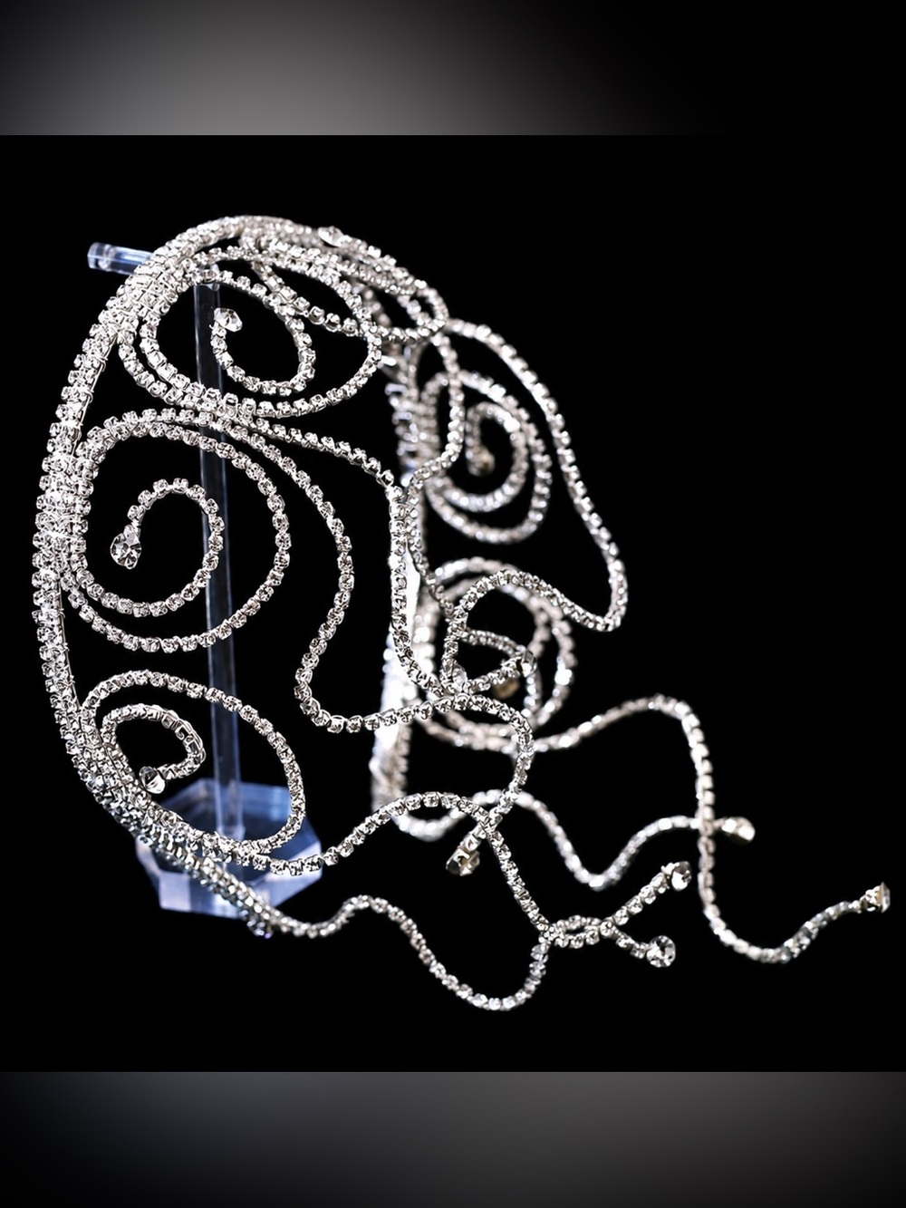 Silver Rhinestone Hair Comb Headpiece